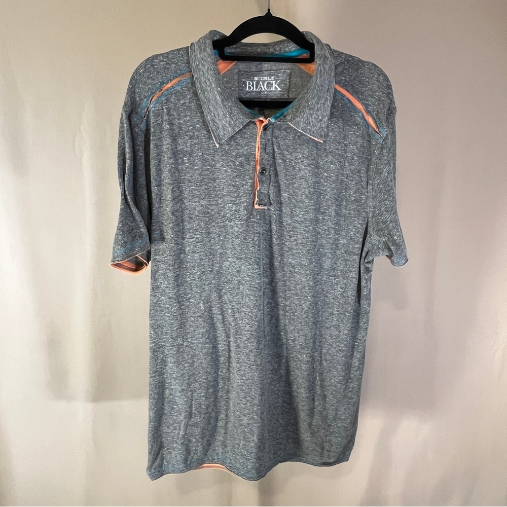 Buckle Gray Polo Shirt Performance Knit